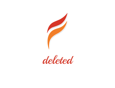 letter F made of flames logo