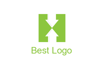 arrows inside Letter H logo