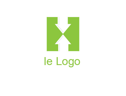 arrows inside Letter H logo
