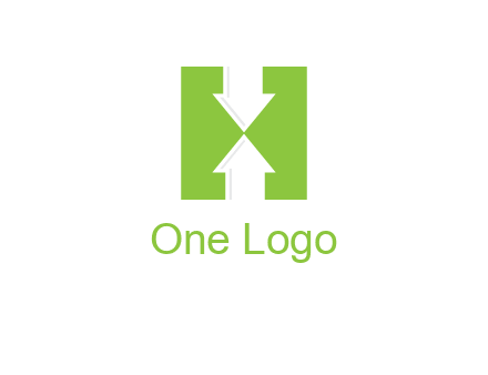 arrows inside Letter H logo