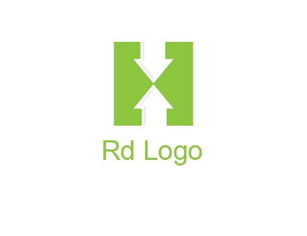 arrows inside Letter H logo