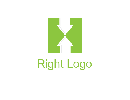 arrows inside Letter H logo