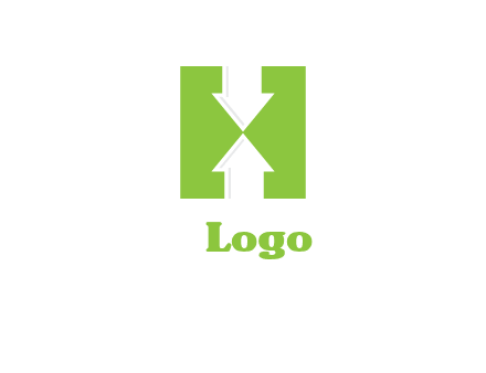 arrows inside Letter H logo