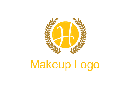 letter H in circle with laurel wreath logo