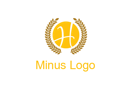 letter H in circle with laurel wreath logo