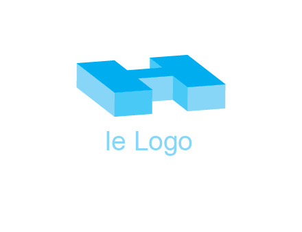 3D letter H logo