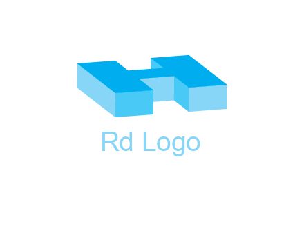 3D letter H logo