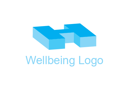 3D letter H logo