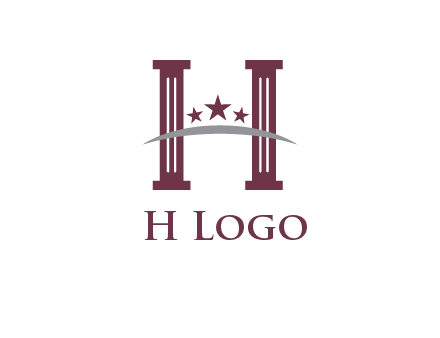 letter H incorporated with legal pillars logo
