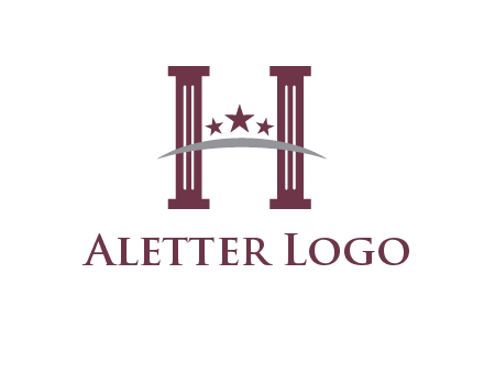 letter H incorporated with legal pillars logo