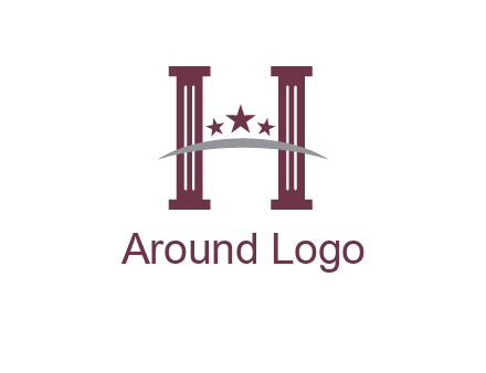 letter H incorporated with legal pillars logo