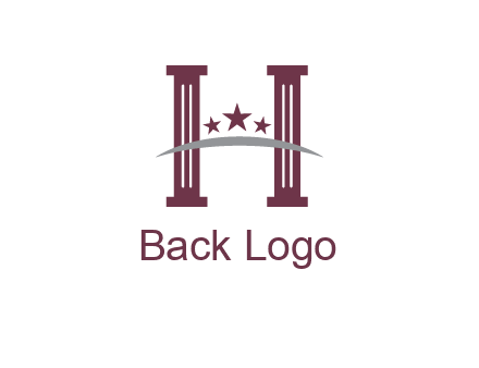 letter H incorporated with legal pillars logo
