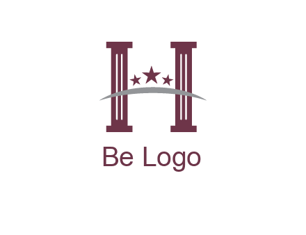 letter H incorporated with legal pillars logo
