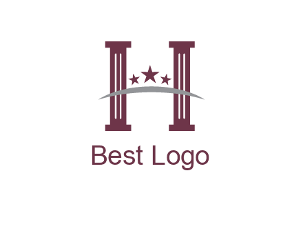 letter H incorporated with legal pillars logo