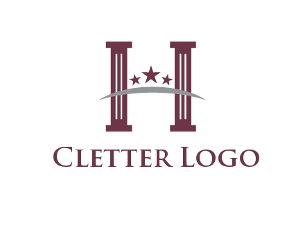 letter H incorporated with legal pillars logo