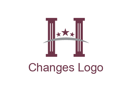 letter H incorporated with legal pillars logo