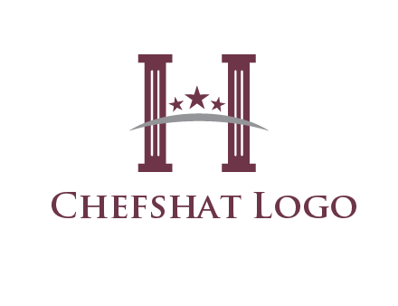 letter H incorporated with legal pillars logo