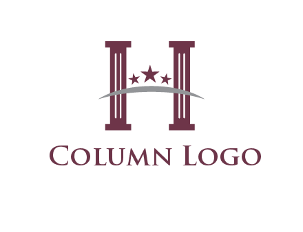 letter H incorporated with legal pillars logo