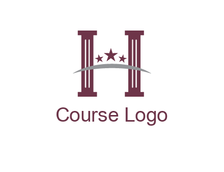 letter H incorporated with legal pillars logo