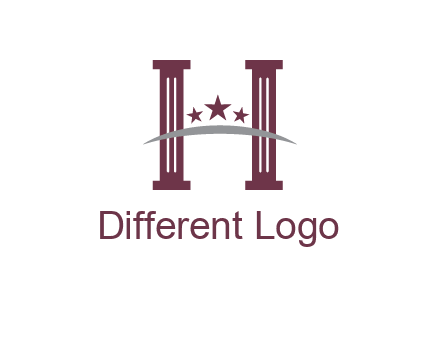 letter H incorporated with legal pillars logo