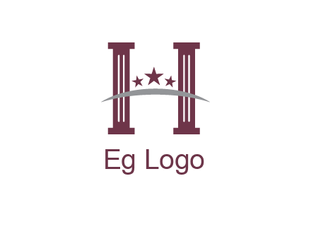 letter H incorporated with legal pillars logo
