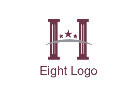 letter H incorporated with legal pillars logo