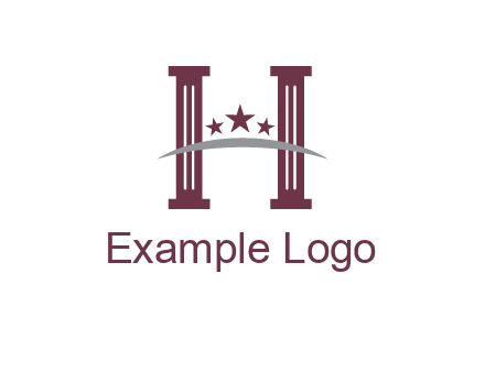 letter H incorporated with legal pillars logo