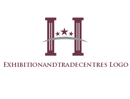 letter H incorporated with legal pillars logo