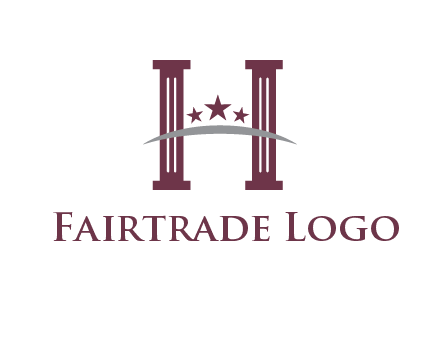 letter H incorporated with legal pillars logo