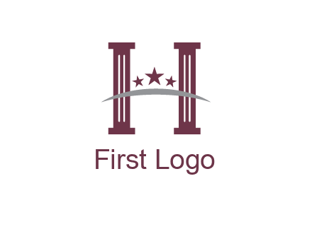 letter H incorporated with legal pillars logo