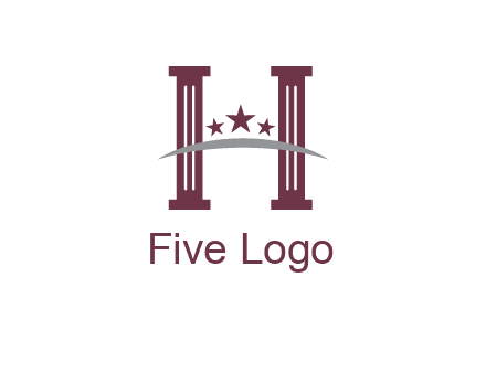 letter H incorporated with legal pillars logo