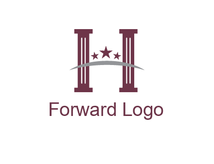 letter H incorporated with legal pillars logo