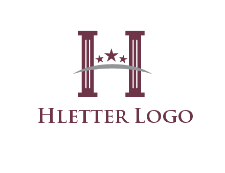 letter H incorporated with legal pillars logo