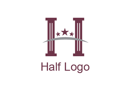 letter H incorporated with legal pillars logo