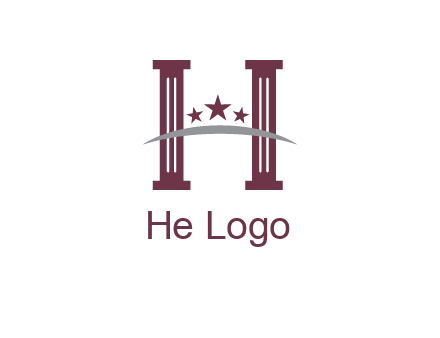 letter H incorporated with legal pillars logo