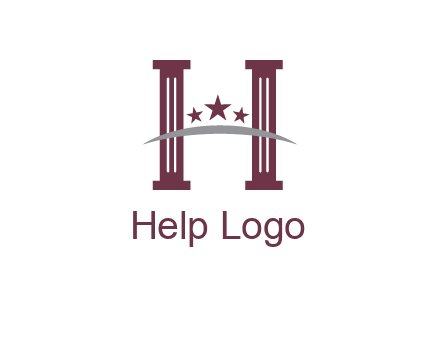 letter H incorporated with legal pillars logo