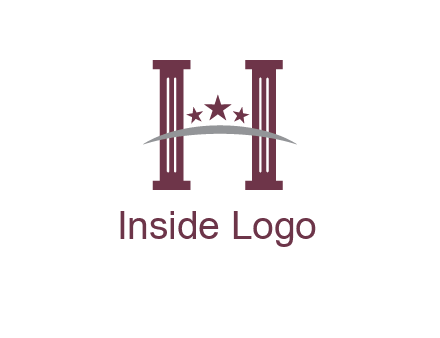 letter H incorporated with legal pillars logo