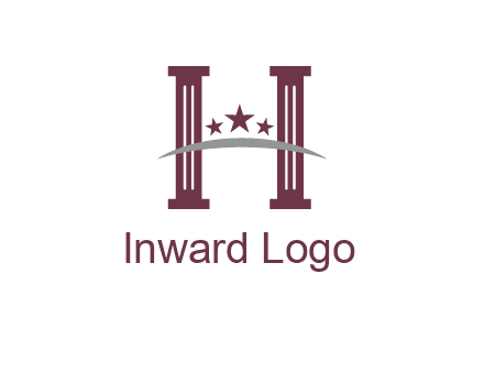 letter H incorporated with legal pillars logo