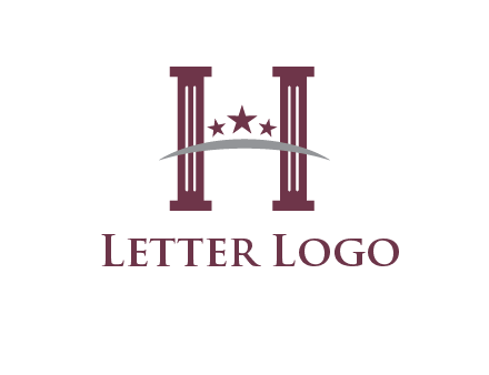 letter H incorporated with legal pillars logo