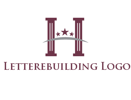 letter H incorporated with legal pillars logo