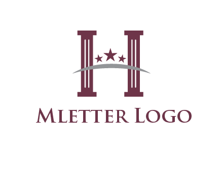 letter H incorporated with legal pillars logo