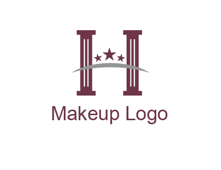 letter H incorporated with legal pillars logo