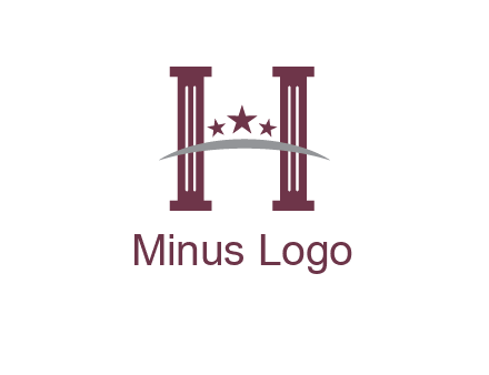 letter H incorporated with legal pillars logo