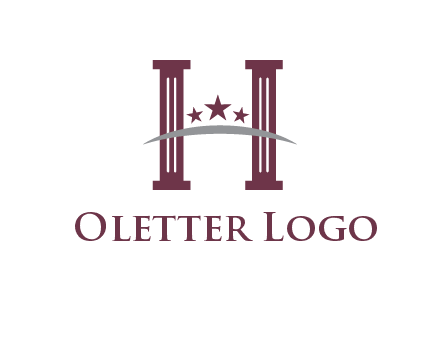 letter H incorporated with legal pillars logo