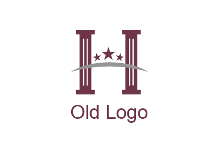 letter H incorporated with legal pillars logo