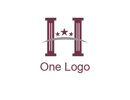 letter H incorporated with legal pillars logo