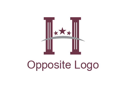 letter H incorporated with legal pillars logo