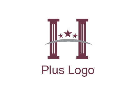 letter H incorporated with legal pillars logo