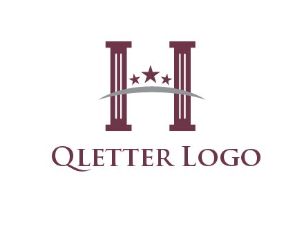 letter H incorporated with legal pillars logo