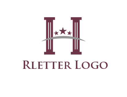 letter H incorporated with legal pillars logo